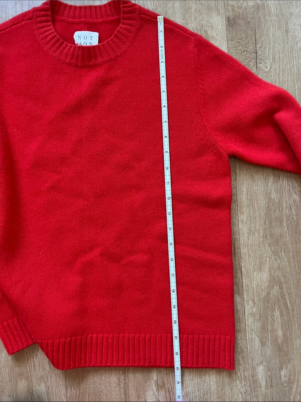 NWOT red Not Monday 100% cashmere sweater - Picture 7 of 9